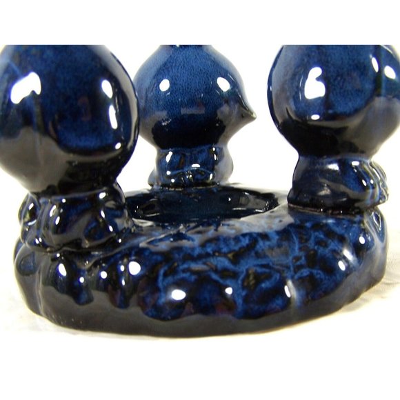 Trio Blue Birds Ceramic Candle Holder - Picture 6 of 7